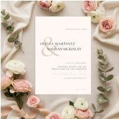 Minimalist Neutral Elegant Cream and Beige Wedding 招待状