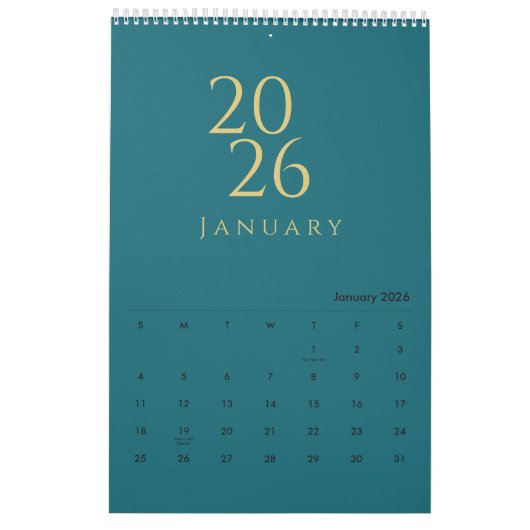 Minimalist Neutral Tones Wall Calendar カレンダー (1月 2026)