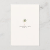Minimalist Neutral Tropical Beach Wedding Details エンクロージャーカード (裏面)