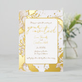 Minimalist Neutral Watercolor Foil Invitation 箔招待状 (立ち正面)