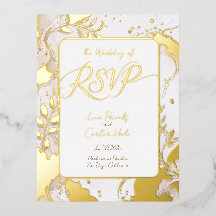 Minimalist Neutral Watercolor Foil RSVP