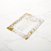 Minimalist Neutral Watercolor Foil RSVP Invitation 箔招待状ポストカード (回転した状態)