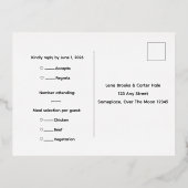 Minimalist Neutral Watercolor Foil RSVP Invitation 箔招待状ポストカード (裏面)