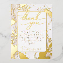 Minimalist Neutral Watercolor Foil Thank You Card