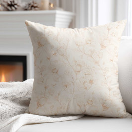 Minimalist Neutral Wildflower クッション