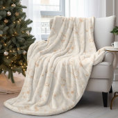 Minimalist Neutral Wildflower フリースブランケット