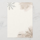Minimalist Neutral Winter 40th Birthday Invitation 招待状 (裏面)