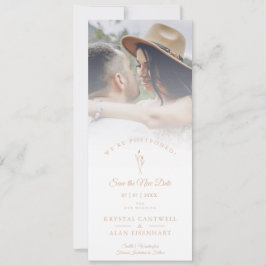 Minimalist New Date Botanical Postponed Wedding セーブザデート