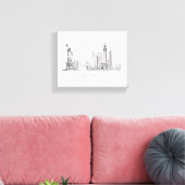 Minimalist New York City Skyline Line Art キャンバスプリント (インサイチュ (リビング))