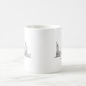 Minimalist New York City Skyline Line Art コーヒーマグカップ (中央)