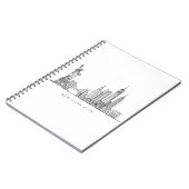 Minimalist New York City Skyline Line Art ノートブック (左側)