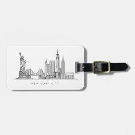 Minimalist New York City Skyline Line Art ラゲッジタグ
