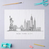 Minimalist New York City Skyline Line Art 薄葉紙 (クラフト)