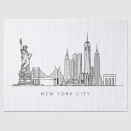 Minimalist New York City Skyline Line Art 薄葉紙