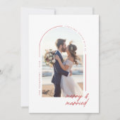 Minimalist Newlywed Beach Couple Photo Christmas シーズンカード (正面)
