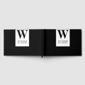 Minimalist Newlywed Logo | Black Wedding Monogram ゲストブック (全面)