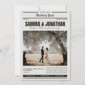 Minimalist Newspaper Wedding Program Document  (正面)