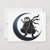 Minimalist Ninja Owl Post Card 招待状 (正面)