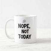 Minimalist Nope Not Today Thought Bubble コーヒーマグカップ (左)