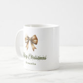 Minimalist Nordic Christmas Mug with Custom Name コーヒーマグカップ (正面左)