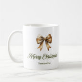 Minimalist Nordic Christmas Mug with Custom Name コーヒーマグカップ (左)