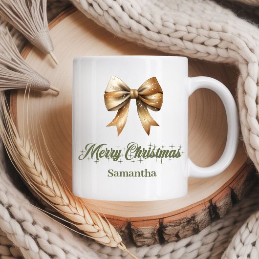 Minimalist Nordic Christmas Mug with Custom Name コーヒーマグカップ