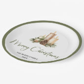 Minimalist Nordic Christmas Personalized Family  ペーパープレート (アングル)