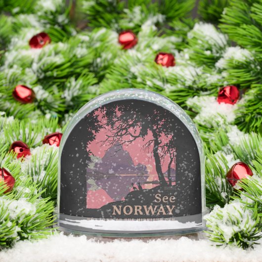 Minimalist Norway Sunset Poster - Mountain Fjord (クリスマス)