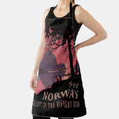 Minimalist Norway Sunset Poster - Mountain Fjord エプロン (インサイチュ)