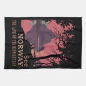 Minimalist Norway Sunset Poster - Mountain Fjord キッチンタオル (横)