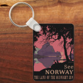 Minimalist Norway Sunset Poster - Mountain Fjord キーホルダー (正面)