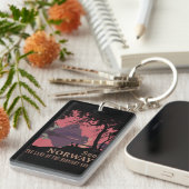 Minimalist Norway Sunset Poster - Mountain Fjord キーホルダー (正面右)