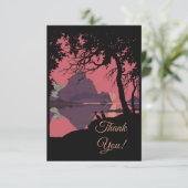 Minimalist Norway Sunset Poster - Mountain Fjord サンキューカード (スタンド正面)