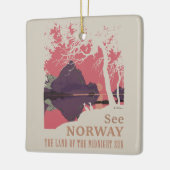 Minimalist Norway Sunset Poster - Mountain Fjord セラミックオーナメント (左)