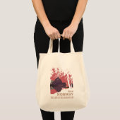 Minimalist Norway Sunset Poster - Mountain Fjord トートバッグ (正面(商品))