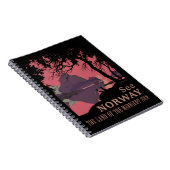 Minimalist Norway Sunset Poster - Mountain Fjord ノートブック (右側)