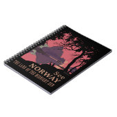 Minimalist Norway Sunset Poster - Mountain Fjord ノートブック (左側)