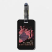 Minimalist Norway Sunset Poster - Mountain Fjord ラゲッジタグ (裏面縦)