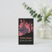 Minimalist Norway Sunset Poster - Mountain Fjord 名刺 (スタンド正面)