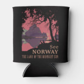 Minimalist Norway Sunset Poster - Mountain Fjord 缶クーラー (正面)