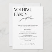 Minimalist Nothing Fancy Just Love Micro Wedding 招待状 (正面)