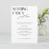 Minimalist Nothing Fancy Just Love Micro Wedding 招待状 (スタンド正面)