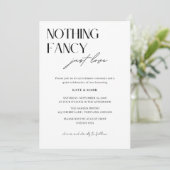 Minimalist Nothing Fancy Just Love Photo Wedding 招待状 (スタンド正面)