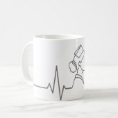 Minimalist Nurse Line Art Mug コーヒーマグカップ (正面左)