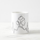 Minimalist Nurse Line Art Mug コーヒーマグカップ (中央)