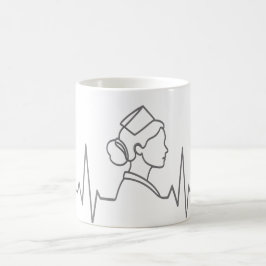 Minimalist Nurse Line Art Mug コーヒーマグカップ