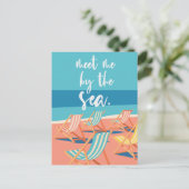 Minimalist Ocean Vacation Beach ポストカード (スタンド正面)