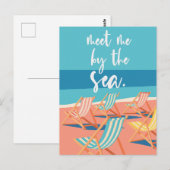 Minimalist Ocean Vacation Beach ポストカード (正面/裏面)