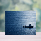 Minimalist Ocean Wall Art Fisherman Blue アクリルサイン (ニュートラル)