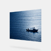 Minimalist Ocean Wall Art Fisherman Blue アクリルサイン (傾斜)